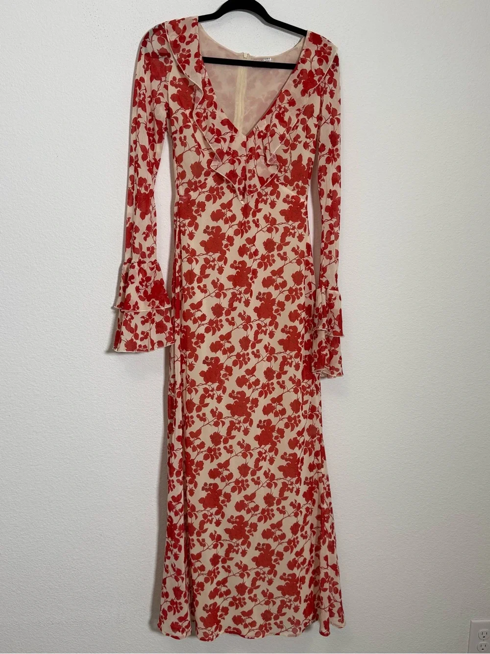 Sister New York Shellona Floral Maxi Dress Romantic Cottagecore Bell Sleeve - Picture 2 of 7